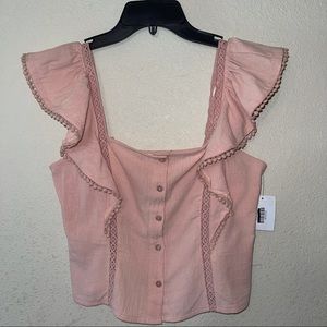 NWT lush pink button down top